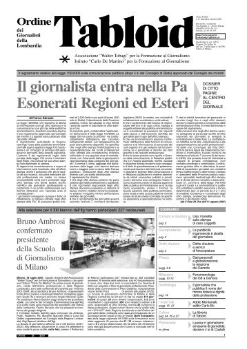 Ottobre 2001 - Ordine dei Giornalisti
