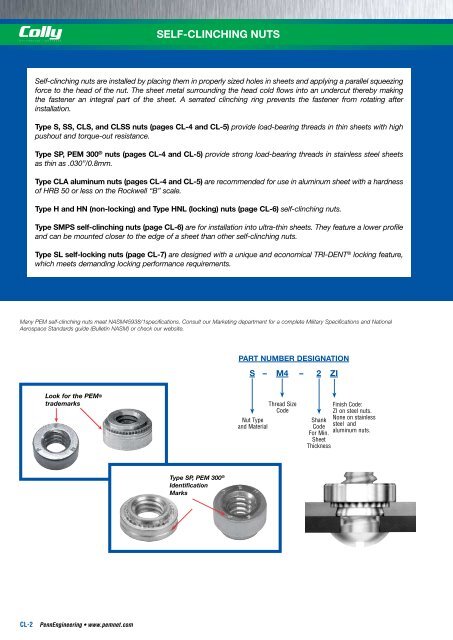 BULLETIN SELF-CLINCHING NUTS - Colly Components