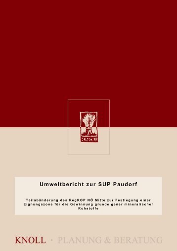 Umweltbericht zur SUP Paudorf