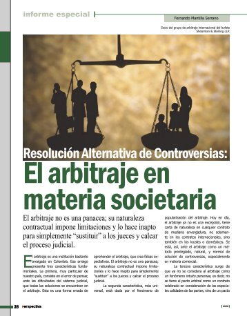 el arbitraje en materia societaria - Revista Perspectiva