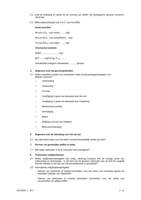 VBG Bijlage 1a ADN - RBV advies