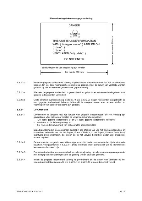 VBG Bijlage 1a ADN - RBV advies