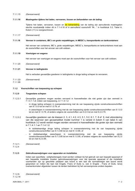 VBG Bijlage 1a ADN - RBV advies