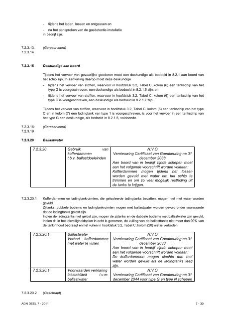 VBG Bijlage 1a ADN - RBV advies