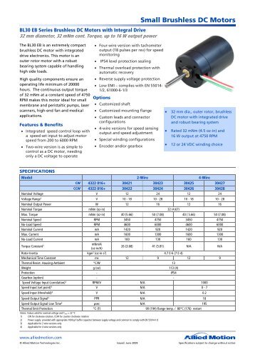 Premotec BL30EB Datasheet_June - Allied Motion