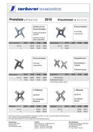 Preisliste Price-List 2010 Pendelklingenmesser - turbocut Jopp GmbH