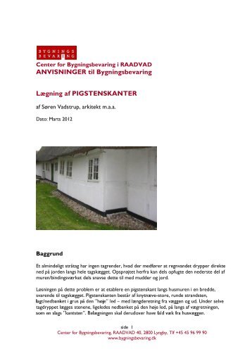 LÃ¦gning af PIGSTENSKANTER - Center for Bygningsbevaring