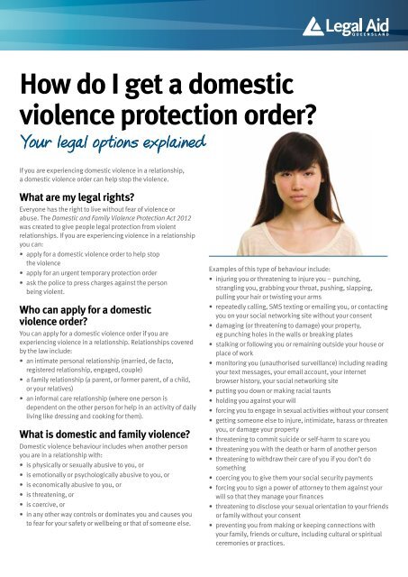 How do I get a domestic violence protection order? - Legal Aid ...