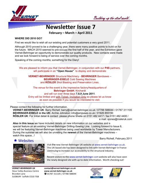 Newsletter Issue 7 February â€“ March - Vernet Behringer UK