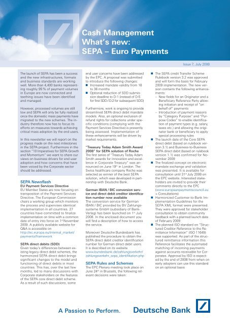 SEPA - GTB - Deutsche Bank