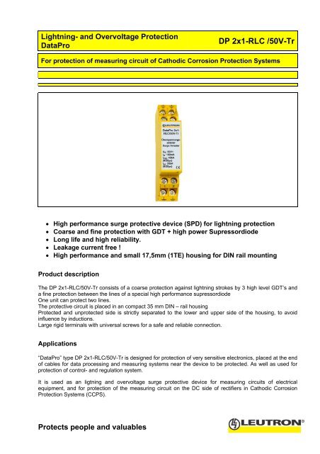 DP 2x1-RLC /50V-Tr - Leutron GmbH