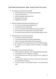 TOE and Mitral Valve assessment â MCQs â Answer each stem True ...