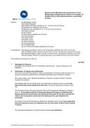 Format for Governors Meeting Minutes - Tyne Metropolitan College