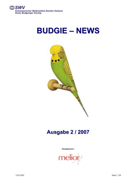 BUDGIE – NEWS - Schweizerischer Wellensittich-Züchter-Verband