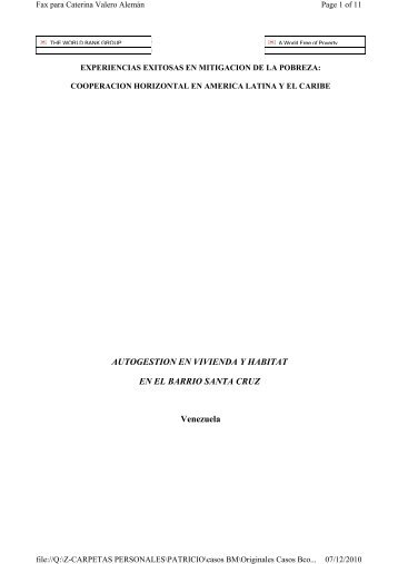 AUTOGESTION EN VIVIENDA Y HABITAT EN EL ... - GestiÃ³n Social