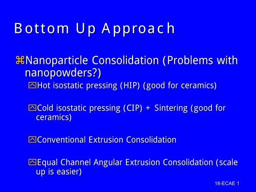 Bulk Nanostructured Materials - Foundation Coalition