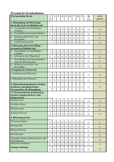 Fragebogen zu Ihrem Klinikaufenthalt - Diakoniekrankenhaus ...
