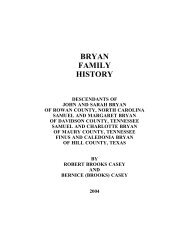 BRYAN FAMILY HISTORY - Interactive Family Histories