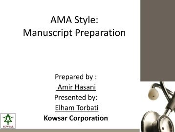 AMA Style: Manuscript Preparation - Kowsar