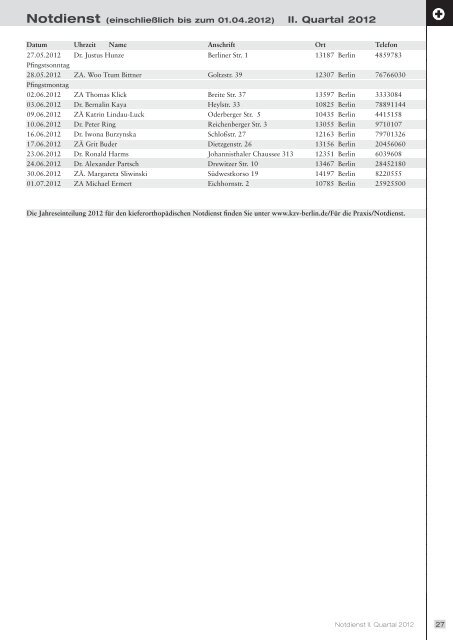 II. Quartal 2012 - Zahnärztekammer Berlin