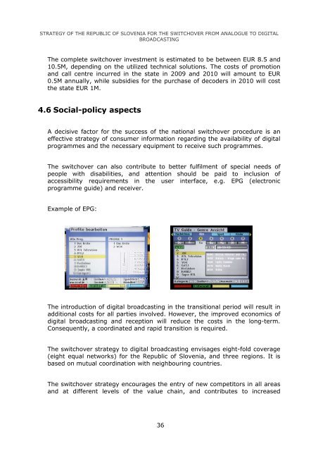 Strategy of the Republic of Slovenia for the digital switchover