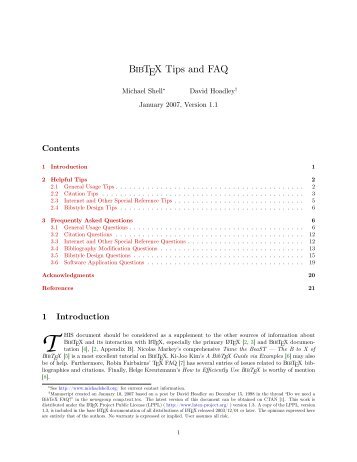 BibTeX Tips and FAQ - Parent Directory