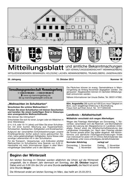 Pfarreiengemeinschaft Benningen - Verwaltungsgemeinschaft ...