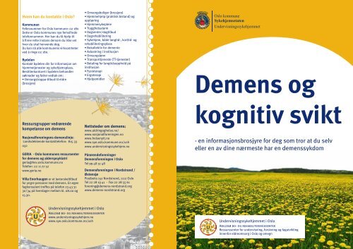 Demens og kognitiv svikt - Sykehjemsetaten