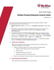 Firewall Enterprise Control Center 5.3.1 Quick Start Guide - McAfee