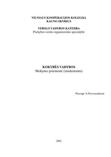 Kokybes Vadyba mokymo priemone (Neverauskiene). - Skynet
