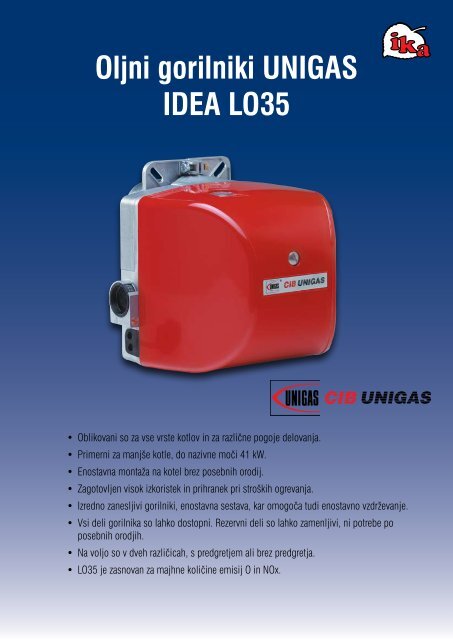 Oljni gorilnik UNIGAS IDEA LO35 - Ika