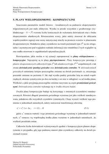 Metody Planowania EksperymentÃ³w