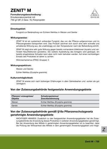 Z ZENITÂ® M - Syngenta