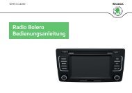 Radio Bolero Bedienungsanleitung - Å¡koda auto