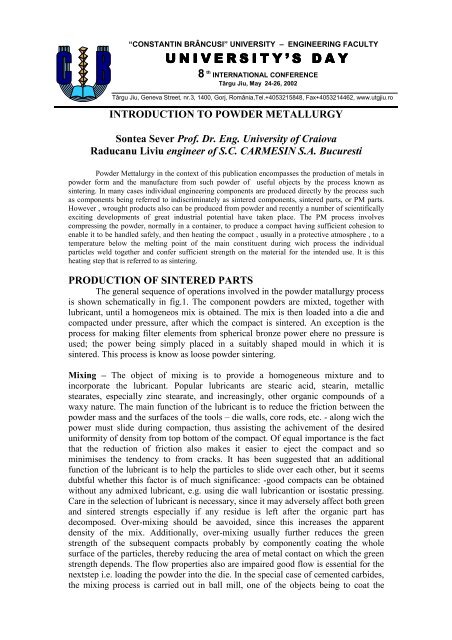 INTRODUCTION TO POWDER METALLURGY