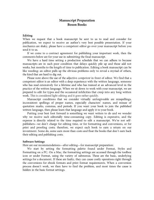 Manuscript Preparation Boson Books Manuscript Preparation Boson Books