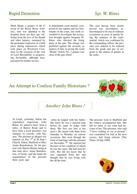 News Letter 12 Final - The Binns Family