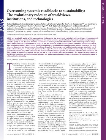 Overcoming systemic roadblocks to sustainability - Proceedings of ...