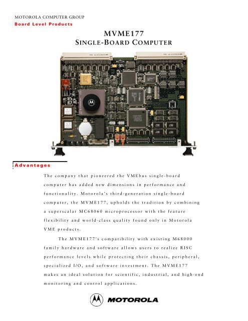 MVME177 Single-Board Computer data sheet