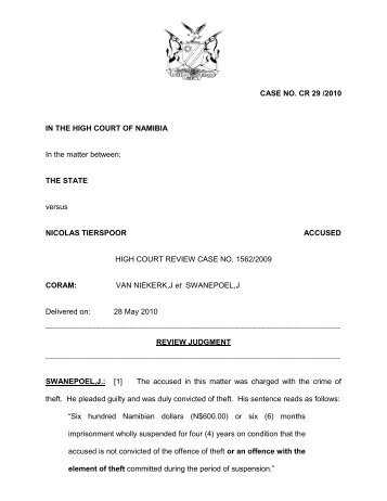 The State v Nicolas Tierspoor.pdf - Superior Courts of Namibia