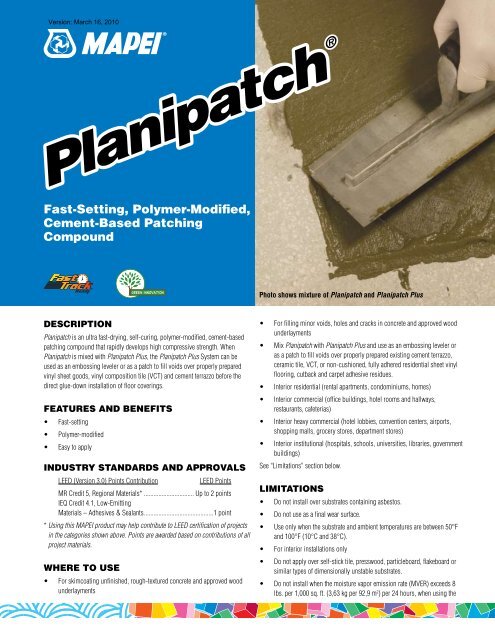 Planipatch Planipatch Mapei