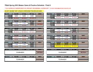 PSAA Spring 2012 Master Game & Practice Schedule - Field 8