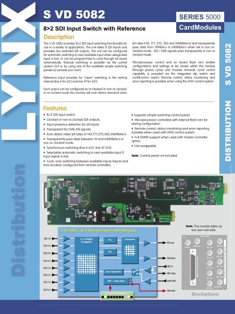 Distribution - LYNX Technik AG