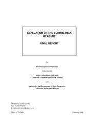 evaluation of the school milk measure final report - European ...