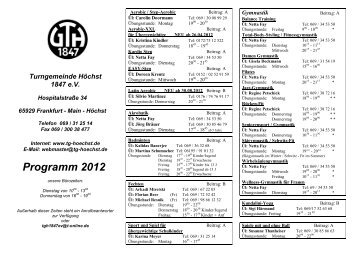 Programm 2012 - TG Höchst 1847