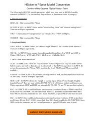 HSpice to PSpice Model Conversion - Analog Innovations