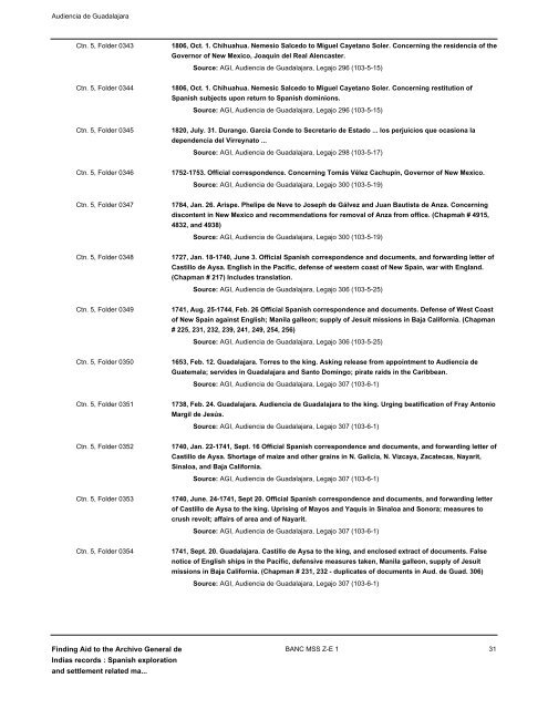 Spanish exploration and settlement related materials - Calisphere