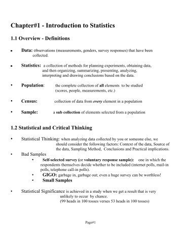 Chapter#1 - Introduction to Statistics