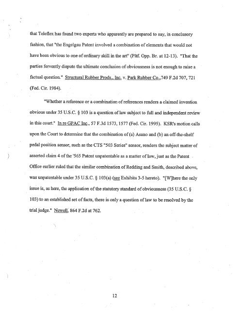 Reply Brief in Support of KSR's Motion for Summary ... - Fried Frank