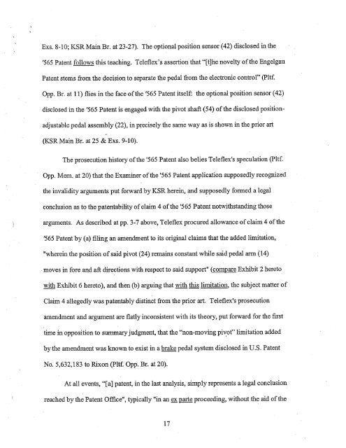 Reply Brief in Support of KSR's Motion for Summary ... - Fried Frank